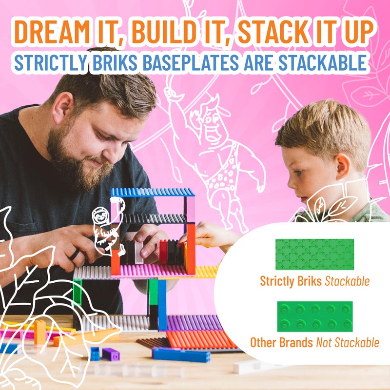 Strictly Briks Classic Building Brick Baseplates, Green, 20 Pieces, 8x8 Studs, Creative Play Set for Ages 3 and Up, 100% Compatible with All Major Brick Brands - Image 5